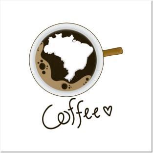 Coffee love Brazil Digital Drawing Posters and Art